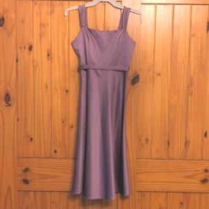 David's Bridal Purple Satin Tea-Length Dress - Size- Junior 14 (2 available)